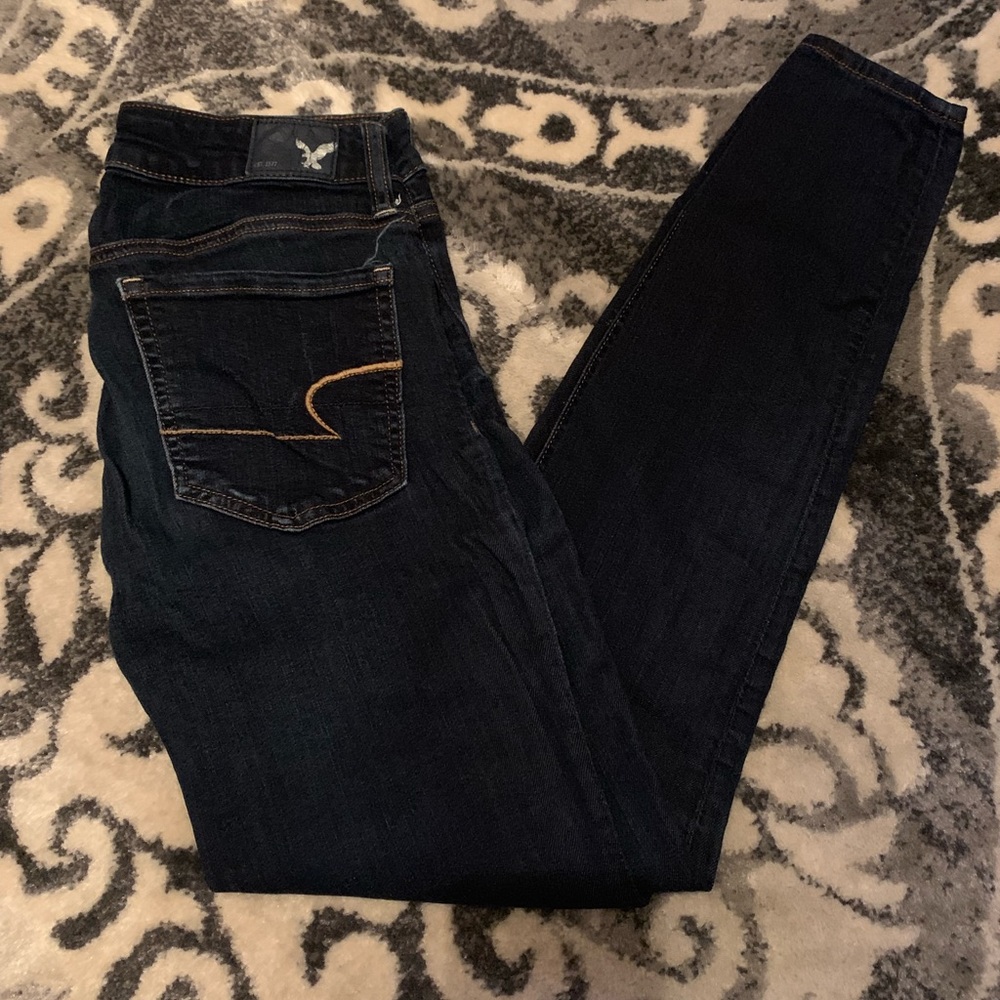 Dark wash denim jeggings from American Eagle